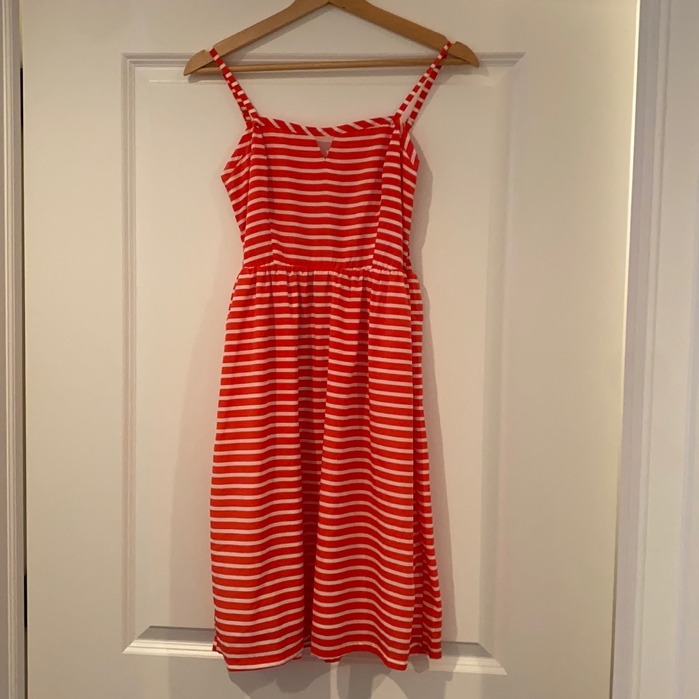 Old Navy orange and white striped dress
